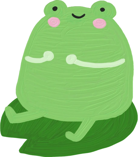 cute cartoon frog image in the site header